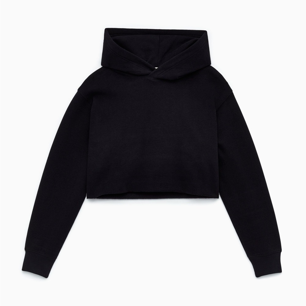 ARITZIA TNA CROPPED BLACK HOODIE